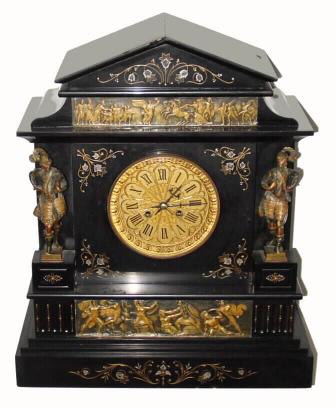 C.1890, French, Monumental Marble and Bronze clock in good condition. To say this clock is heavy is an understatement. — Antique Clocks Price Guide