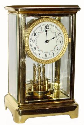 C.1908, Jahresuhrenfabrik, 400-day brass crystal regulator timepiece in very good restored condition. — Antique Clocks Price Guide