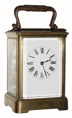 C.1900, French, Brass Cased Carriage Clock, Time & Strike, in generally good original condition with original key. — Antique Clocks Price Guide