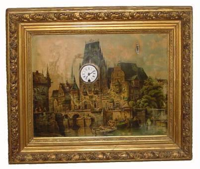 C.1930, German, Picture Clock with Music, in generally good condition. — Antique Clocks Price Guide