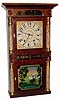 C.1835, Boardman & Wells, Bristol, Conn., 30-hour wood movement time & strike double deck shelf clock.