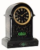 C.1890, French, Philippe, Rouen, 8-day time/strike marble mantel clock. The black marble case with contrasting malachite insets is in pretty good condition
