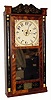 C.1835, Silas Hoadley, Plymouth, Conn., 30-hour wood movement time & strike half-column and splat shelf clock in good restored condition.