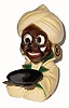 C.1950, German, "Oswald" molded Fakhir (Genie) rolling eye novelty.