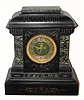 C.1890, French, Large Onyx & Marble mantel clock, with open escape, with restorations.