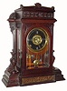 C.1870, F. Kroeber "Pyramid", 8-day time/strike walnut mantel clock in very nice condition 