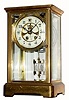 C.1913, William L. Gilbert Clock Co., "Vista", 8-day time/strike brass case crystal regulator in generally good condition.