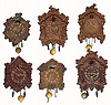 C.1935, A lot of 6, Mixed Lux & Keebler mini pendulettes, as-found. 