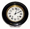 C.1890 French comptoise, 8-day time/strike bakers clock in good condition with original ebonized finish.