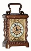 C.1904, Ansonia Clock Co., "PETITE", cast metal carriage clock, 1-day time only in fair to good condition.
