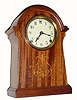 C.1908, Sessions Clock Co., "Plymouth", 8-day time/strike refinished mahogany mantel clock in nice condition 