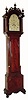 C.1800, English, Mahogany Veneer  tall clock, 8-day, painted dial, with quarter reeded columns with stop fluting.