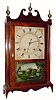 C.1825 E. Terry & Sons, Plymouth, Conn., 30-hour time/strike mahogany pillar & scroll shelf clock in good condition with an original dial, glasses, hands and finials.