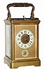 C.1890, French, L. LeRoy & Cie, Brass Cased Carriage Clock, time, strike and repeat, in a plain corniche case and in good condition with good dials and beveled glass. 
