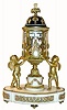 C.1874, French, Ormolu and White Marble, striking annular dial clock in excellent original condition.