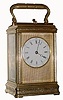 C.1900, French, Drocourt, Brass Cased Carriage Clock, Time, Strike & Repeat in a well engraved case with floral accents, the gilding all polished off, but still in very good condition.