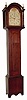 C.1825, Riley Whiting, Winchester, Conn., 30-hour time/strike tall clock. The cherry case is in quite nice condition with a crack in the two board base.