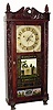 C.1835, Silas Hoadley, Plymouth, Conn., 30-hour wood movement time/strike/alarm carved column and splat shelf clock.