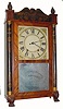 C.1835, Silas Hoadley, Plymouth, Conn., 30-hour wood movement time/strike column and splat shelf clock.