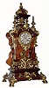 C.1880, French, Japy Freres, Open Well mantel clock in high Victorian style, with cast brass pieces applied to a walnut case in the German style.