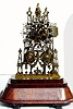 C.1865, English, W. F. Evans, 2-Fusee Skeleton clock, with platform /lever at the top of the front plate.