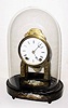 C.1870, Terry Clock Co., Waterbury, Conn., Skeleton Clock under dome in nice condition with the remains of the original base decorations and some minor paint loss and chips.