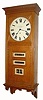 C.1895, Prentiss Improvement Clock Co, New York, "Standard with Calendar", oak cased 30 day clock in generally good original restored condition.