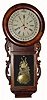 C.1870, Gilbert Round Drop wall regulator, weight driven, with Maranville patent calendar in generally good restored condition.