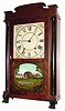 C.1835, Silas Hoadley, Plymouth, Conn., 30-hour wood movement time/strike half-column and splat shelf clock.