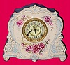 C.1901, Ansonia Clock Co., "La Marne", Royal Bonn porcelain china clock in excellent original condition.