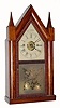 C.1850, Forestville Manufacturing Co. (J.C. Brown), 8-day fusee time/strike/alarm rosewood veneer ripple door steeple clock in very good condition with restoration.