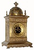 C.1900, French, cast brass mantel clock in the form of a mosque in nice condition, 8-day time/strike.