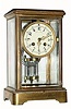 C.1900, French, Marti & Cie, 8-day time/strike crystal regulator. It has a good ivory colored porcelain dial with Arabic numerals.