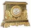 C.1840, Japy Freres, gilt figural clock base, 8-day time/strike, silk suspension.
