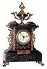 C.1900, French, 30-hour alarm timepiece in the form of a mini marble mantel clock in fair to condition. 