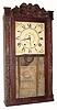 C.1835, Henry Terry & Co., Plymouth, Conn., 30-hour time/strike wood movement carved columns and splat shelf clock in good condition. 
