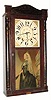 C.1840, Williams, Orten, Preston's & Co., Farmington, Conn., 30-hour time/strike wood movement half column and splat shelf clock in generally good, as-found condition.