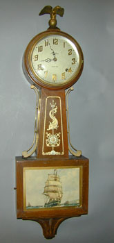 AN INGRAHAM EIGHT DAY BANJO CLOCK. — Antique Clocks Price Guide