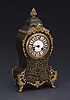 A LOUIS XIV STYLE ORMOLU MOUNTED GREEN STAINED TORTOISESHELL AND BRASS INLAID BRACKET CLOCK. Late 19th century, the works stamped Grohe/Wigmore Street/London.