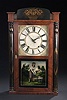 CLASSICAL PAINTED, STENCILED AND MAHOGANY VENEERED SHELF CLOCK, New England, circa 1820.