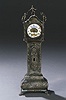 A DUTCH SILVER MINIATURE TALL CASE CLOCK, late 19th century.