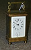 A BRASS CARRIAGE CLOCK, late 19th century.