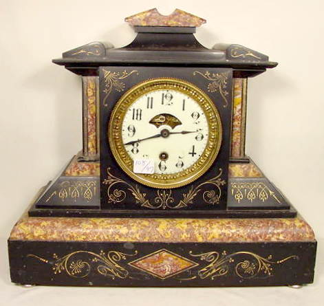 Boston Clock Co. Patented 1880 heavy slate table clock — Antique Clocks Price Guide