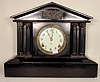 Ansonia black metal table clock