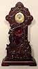 Art Nouveau brass decorated Junghans table clock