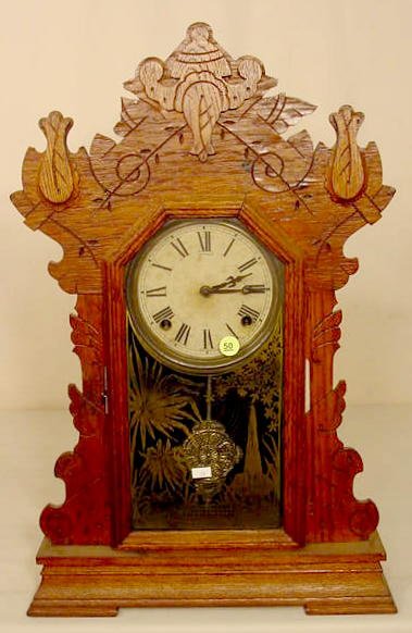 Sessions oak parlor clock: time & strike; — Antique Clocks Price Guide