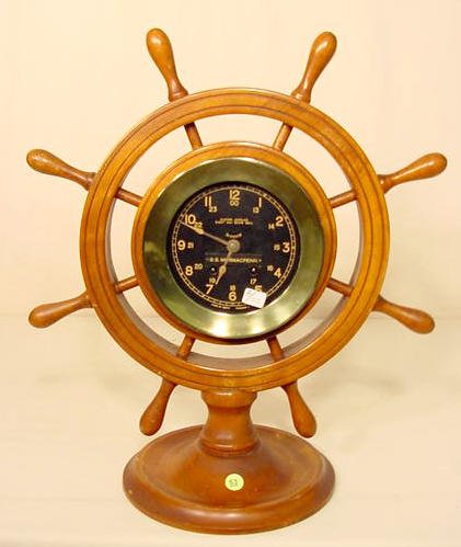 Seth Thomas 8 day brass ships bell clock: — Antique Clocks Price Guide