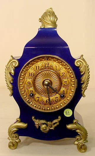Ansonia iron case mantle clock: — Antique Clocks Price Guide