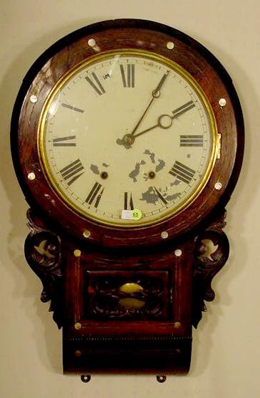 Seth Thomas inlaid rosewood wall clock: — Antique Clocks Price Guide