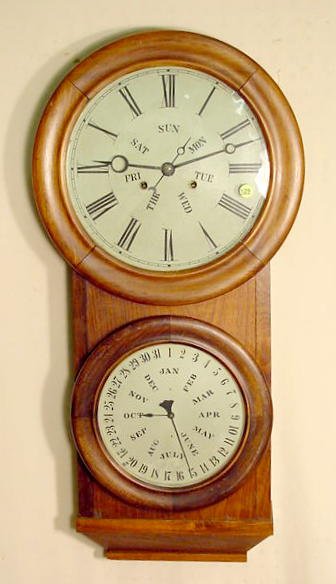 L.F. & W.W. Carter B.B. Lewis calendar clock: — Antique Clocks Price Guide